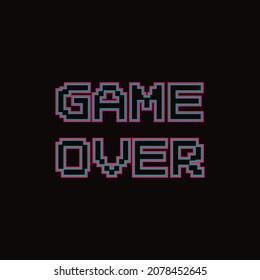 
Juego sobre icono. Vector de mensajes de videojuegos de arte de píxeles