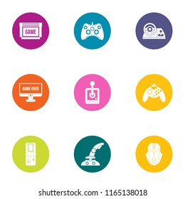 Game over icons set. Flat set of 9 game over vector icons for web isolated on white background