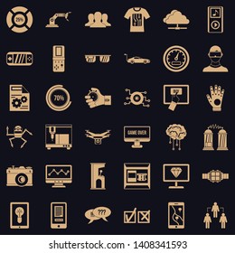 Game over icons set. Simple style of 36 game over vector icons for web for any design