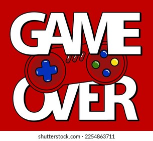 GAME OVER ILLUSTRATION CONTROL VIDEO GAME