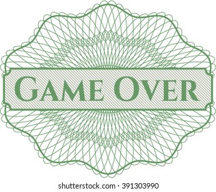 Game Over inside money style emblem or rosette