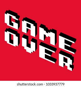 Game over isometric design 