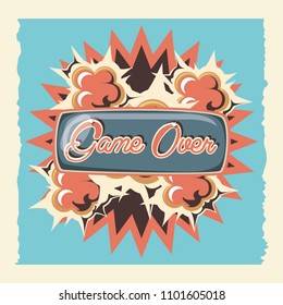 game over label retro