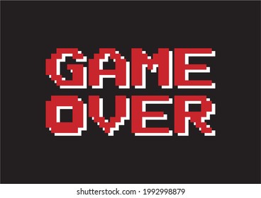 Game Over Letters in Retro 8 Bit Game Style