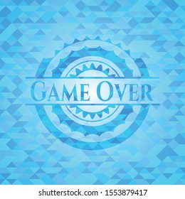 Game Over light blue mosaic emblem
