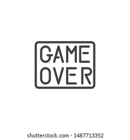 Game over line icon. linear style sign for mobile concept and web design. game over button outline vector icon. Symbol, logo illustration. Vector graphics