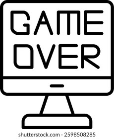 Game Over Line Vector Icon Design