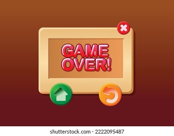 Game Over menu ui vector