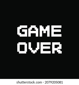 
Game over message design, vector pixel template