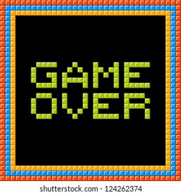 Game Over Message Pixel Block Stock Vector (royalty Free) 124262374 