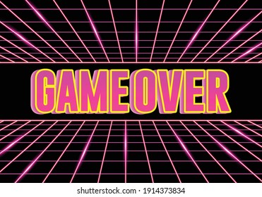 Game Over with Neon Pink Decoration
