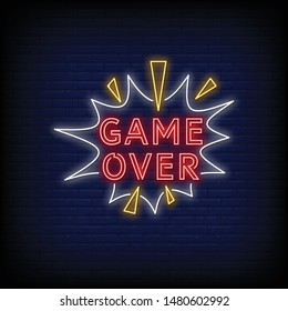 game over neon signs. game neon signs