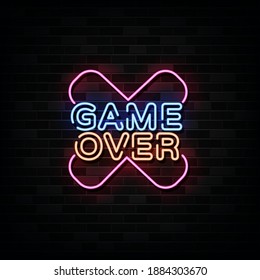 Game Over Neon Signs Vector Stock Vector (Royalty Free) 1884303670 ...