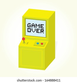 Game over on arcade machine isolated vector