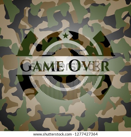 Game Over on camouflage texture