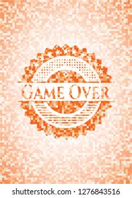 Game Over orange mosaic emblem