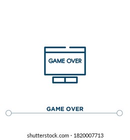 icono vector de juego sobre contorno. ilustración de elemento simple. icono de juego sobre contorno a partir del concepto de arcade editable. se puede usar para web y móvil
