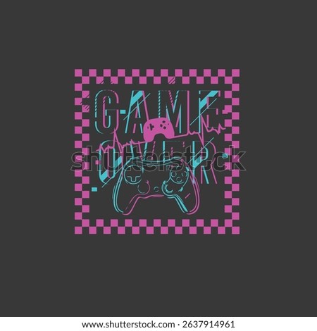 Game Over  Game pad vector design