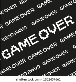 Game Over Pixel 8bit Pattern Diagonal