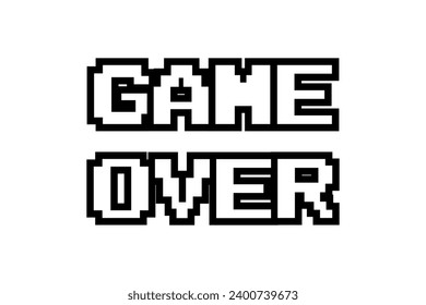 GAME OVER .pixel art .8 bit game. retro game. for game assets in vector illustrations.