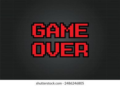 GAME OVER .pixel art .8 bit game. retro game. for game assets in vector illustrations.