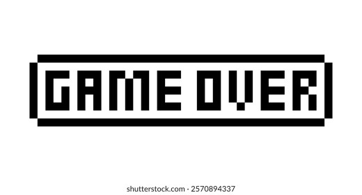 Game over pixel art button icon