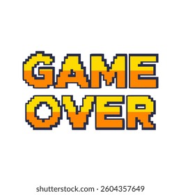 Game over Pixel art design isolated on white background. Pixel art for game design. Illustration vector