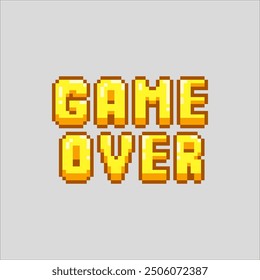 Game over, pixel art video game letters