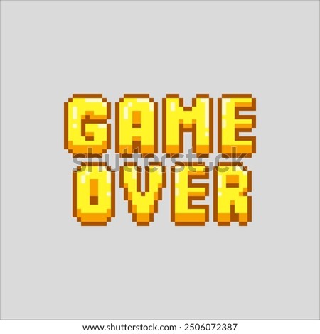 Game over, pixel art video game letters