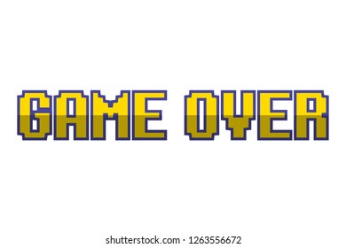 game over pixel background. Retro game design concept