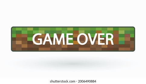 Game over. Pixel color eight-bit icon. Vector illustration 