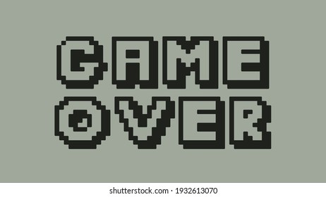 Game over pixel font on the retro games