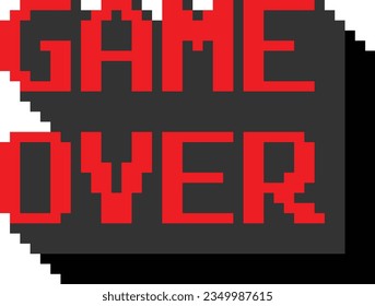 Game over Pixel vector image or clipart