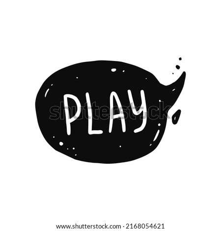 Game over quote speech bubble element. Hand drawn sketch doodle style. Vector illustration.