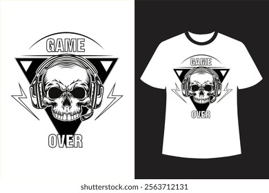 Game Over quotes, Minimalist Motivational T-Shirt Design. Inspirational T-Shirt Design. Positive T-Shirt Design.
