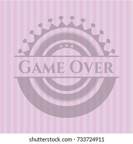 Game Over realistic pink emblem