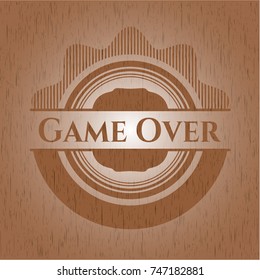Game Over realistic wood emblem