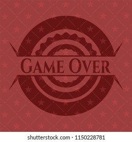 Game Over red emblem. Retro