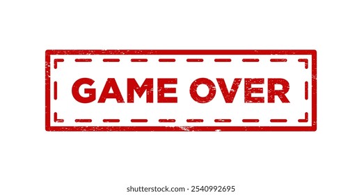 Game Over red grunge stamp. Game Over vintage rubber badge template isolated vector icon