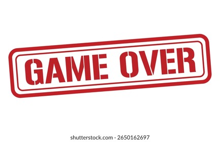 Vetor de texto de carimbo vermelho GAME OVER, carimbo