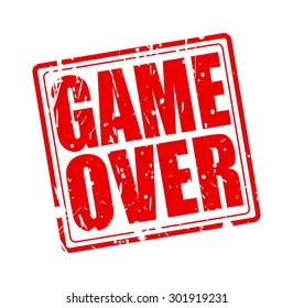 Game over red stamp text on white