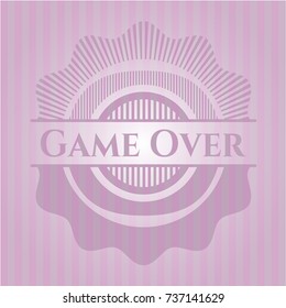 Game Over retro pink emblem