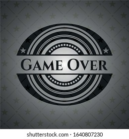 Game Over retro style black emblem. Vector Illustration. Detailed.