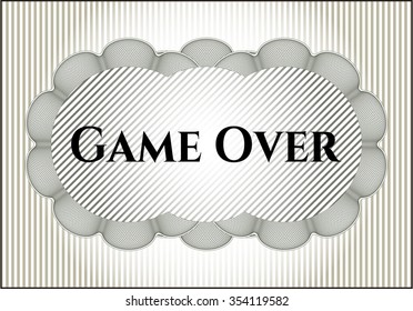 Game Over retro style card or poster