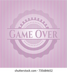 Game Over retro style pink emblem