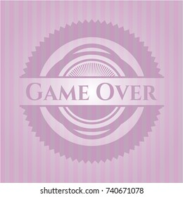 Game Over retro style pink emblem