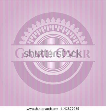 Game Over retro style pink emblem