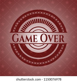Game Over retro style red emblem