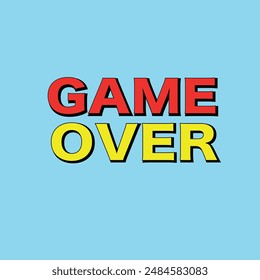 Game over retro style text.. red and yellow