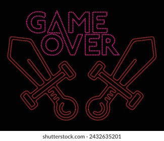 Diseño de la camiseta del juego sobre Rhinestone